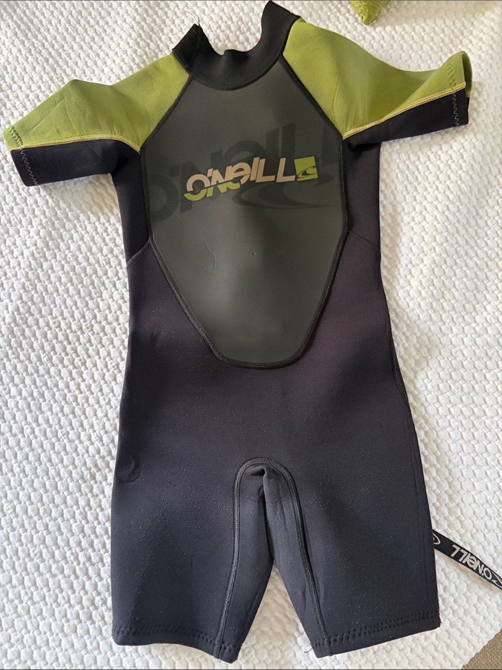 O'Neill Kids Short Sleeve wet Suit - Black and Lime